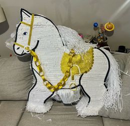 Used White Horse Piñata Fix Up DYI Project