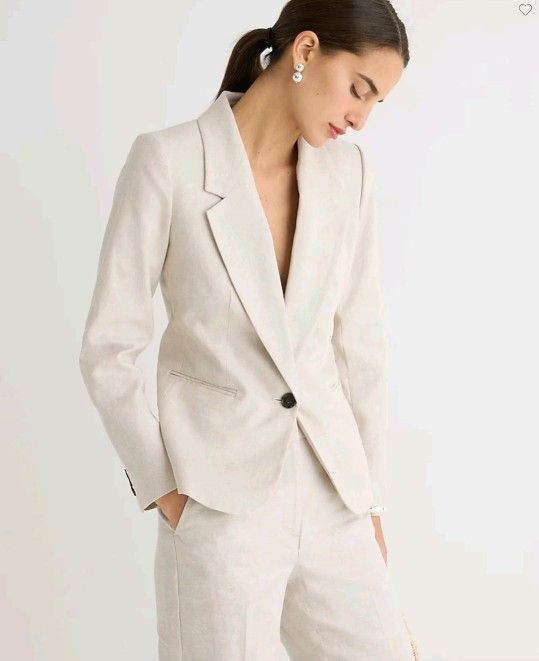 New With Tags J.Crew Blazer Flax Cream Color