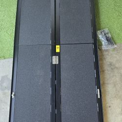 6FT Portable Wheelchair Ramp with Quick-Lock, Black Seamless Non-Slip Aluminum Folding Handicap Ramp,Threshold Ramp