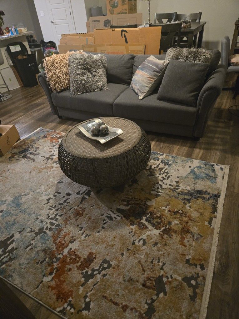 Like New Grey Couch and Decor