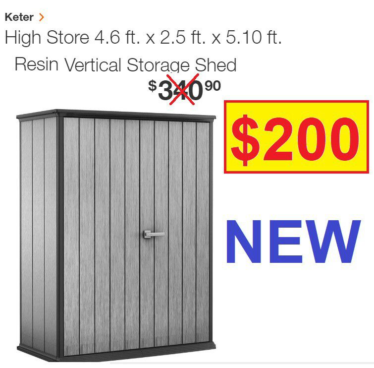 2.6ft x 4.7ft x 7.6ft KETER SHED