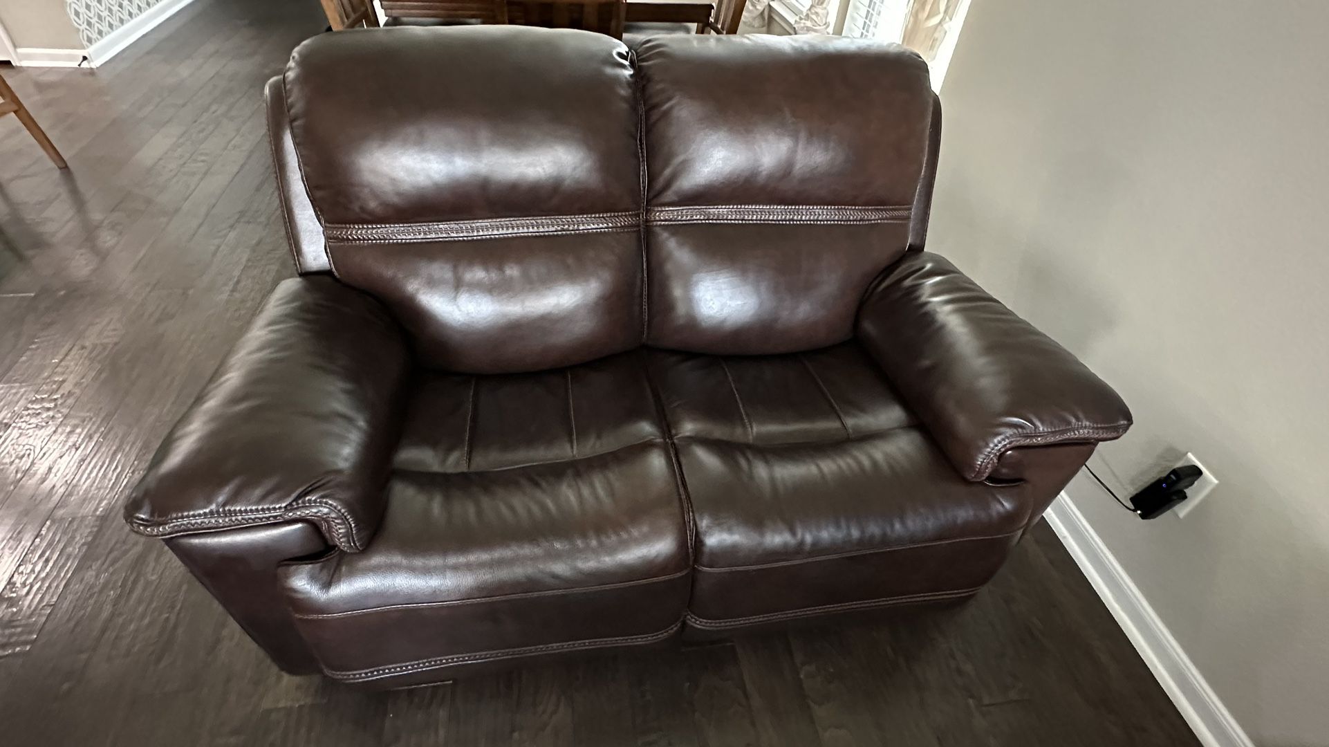 Leather couches from Gallery Furniture! Real Leather. If you know know GF you know the quality.