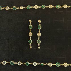 Vintage Austrian Crystal Necklace & Earring Set