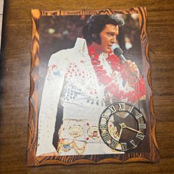 Vintage Elvis wooden plaque