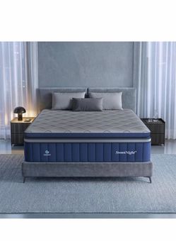 Sweetnight CoolNest Hybrid King Size Mattress 14 Inch, Cooling Pillow Top