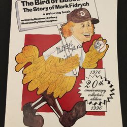 1996 Autographed Mark “The Bird” Fidrich Coloring Book