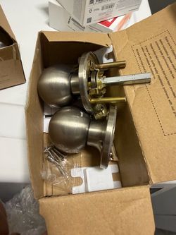Satin Nickel Door Knob Set with Hardware