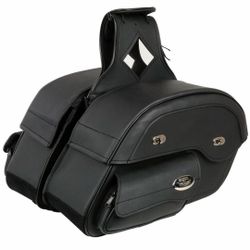 Milwaukee Leather 8305 PVC Cruiser Style 'Slant Pouch' Throw Over Saddlebags