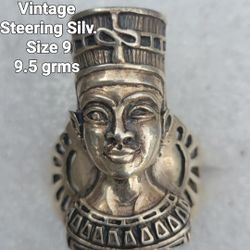 Vintage Sterling Silver Egypt Ring 
