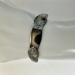 Oneida William Rogers Silver Tone Spoon Cuff Bracelet 