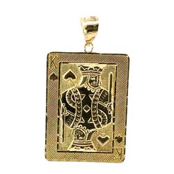 Men’s 10k Yellow Gold King Of Spades ♠️ Playing Card Pendant For Necklace GP3124498