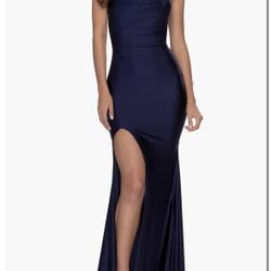 La Femme Navy Blue Dress