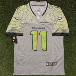 Seahawks Grey #11 Smith-Njigba Adult NFL FootBall Jersey