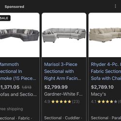 Grey Sectional Furniture Set Local Delivery🚚💨