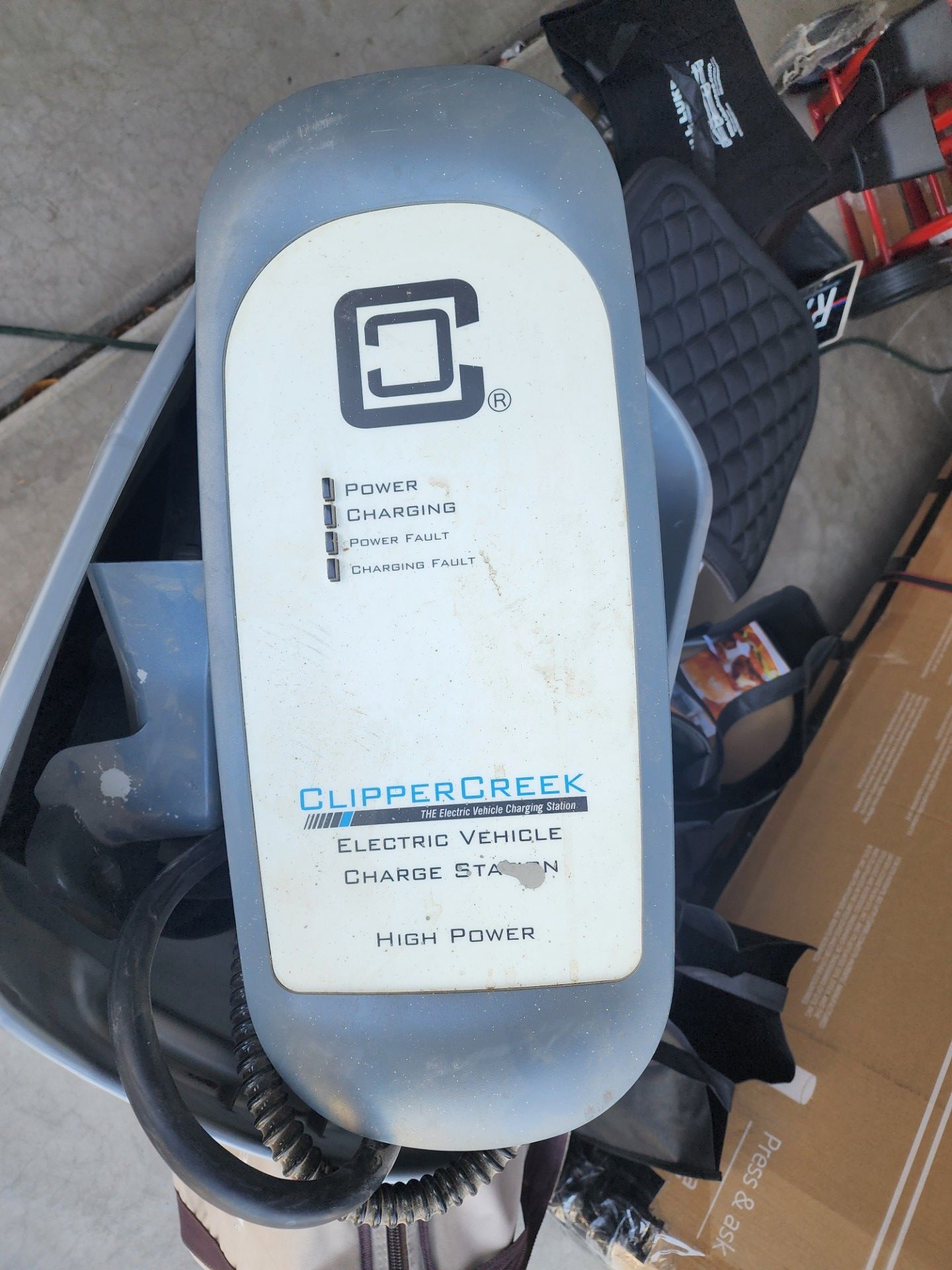 Clipper Creek EV Electric Car High Voltage 220v 40A charger hard wired Works Perfect 20ft