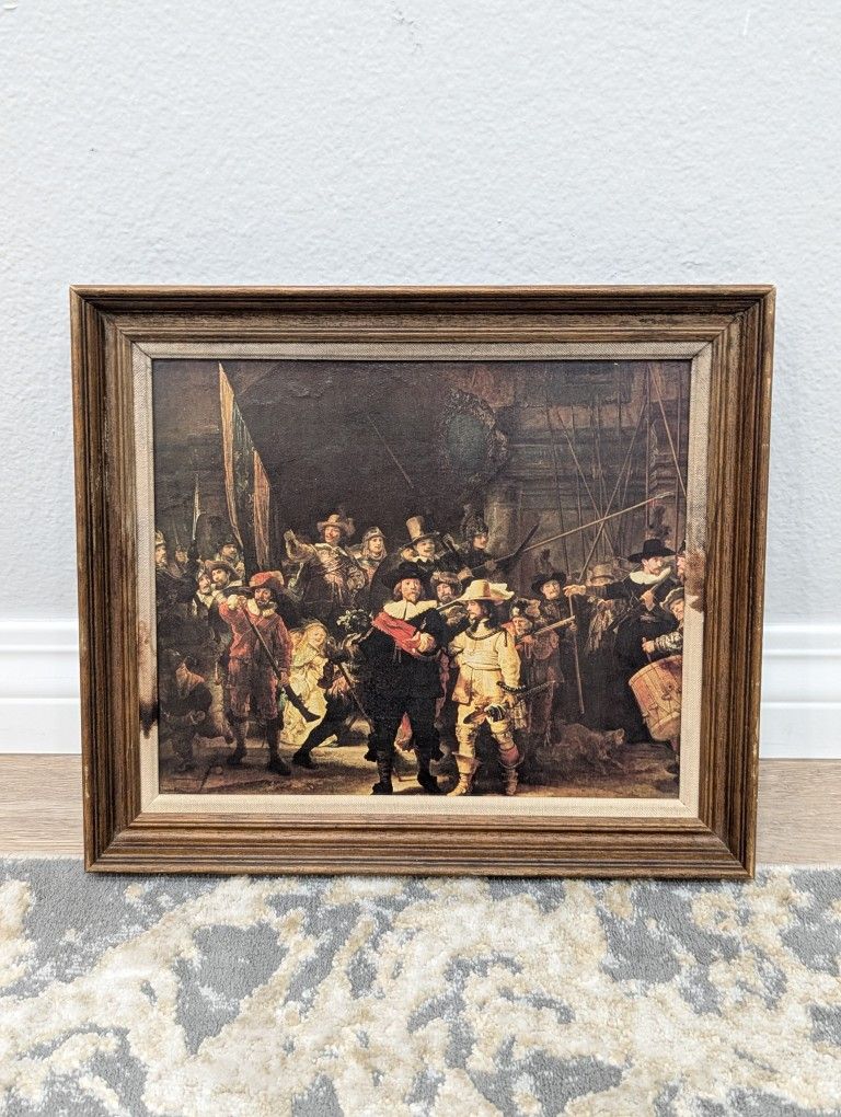 Antique/Vintage Framed Art Giclee Print "The NightWatch" by Rembrandt Harmensz. VAN. RIJN(1(contact info removed))