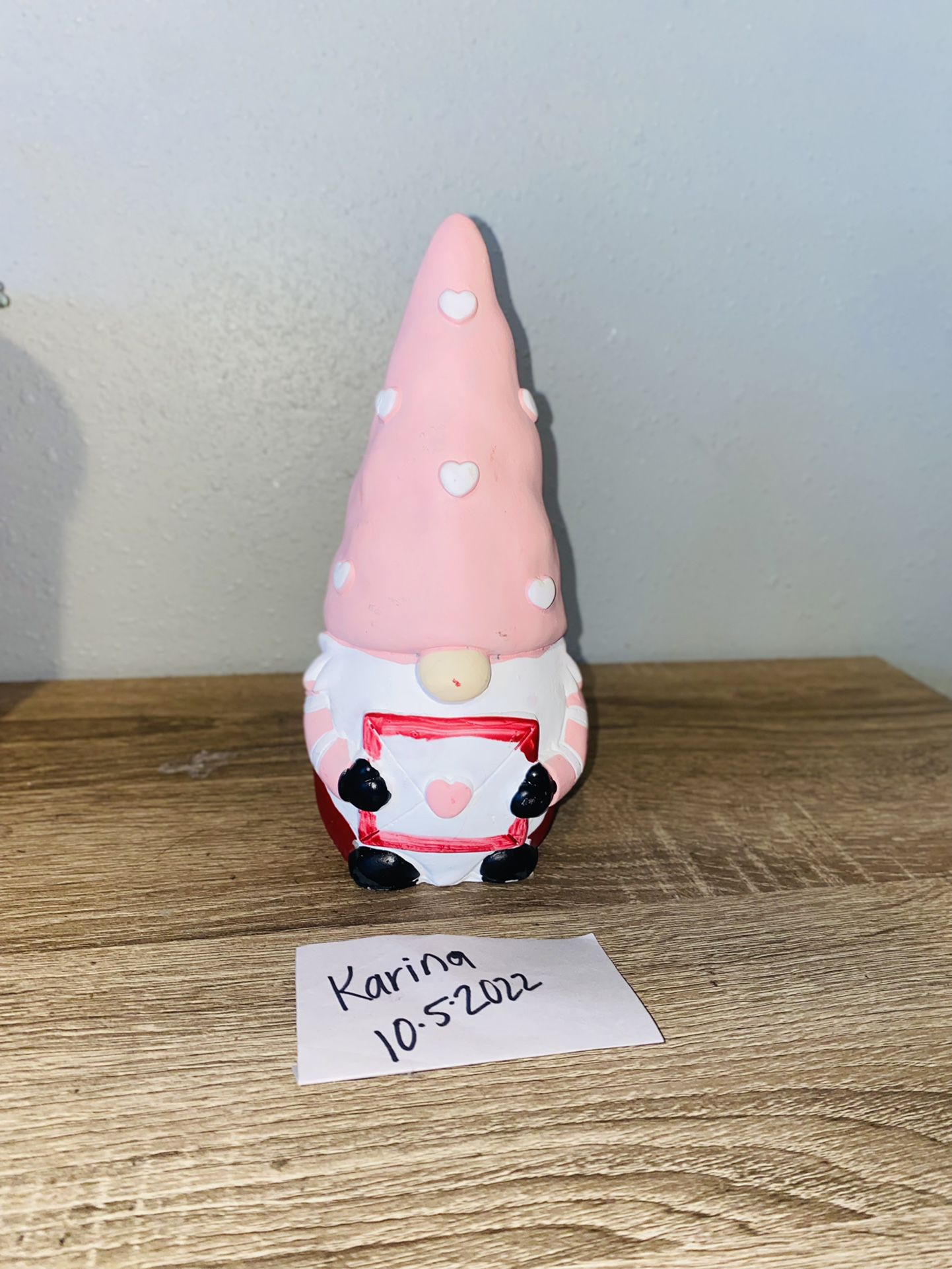Valentines Pink And Red Gnome 