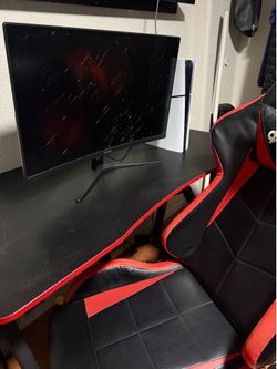 GAMING CHAIR AND GAMING DESK! nothing wrong just stop playing.