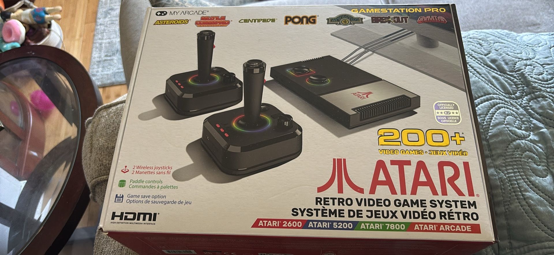 My Arcade Atari Game Station Pro: Retro Video Game Console with 200+ Games, Wireless Joysticks, RGB LED Lights, Atari 2600/5200/7800 and More