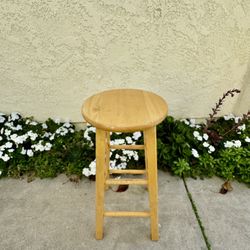 Wooden Bar Stool 28” Tall 13” Diameter 
