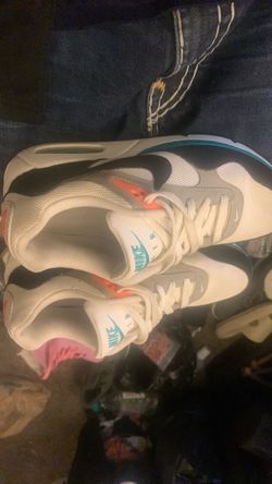 Nike Air Max Sneakers White Teal Orange /size: ocho y medio