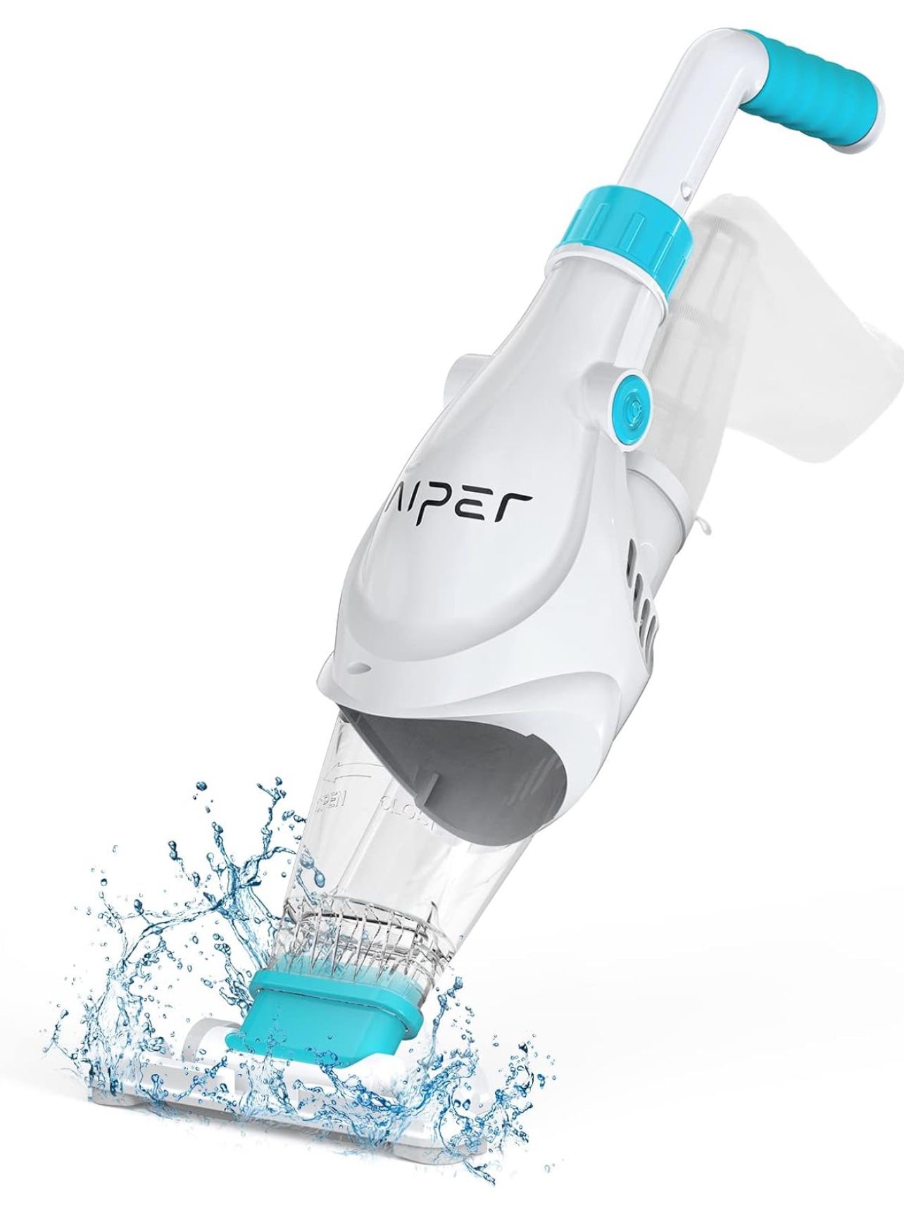AIPER Handheld Pool Vacuum, Cordless Rechargeable Pool Vacuum Cleaner with Scrub Brush Head, Large Filter Bag, Perfect for Above-Ground/In-Ground Pool