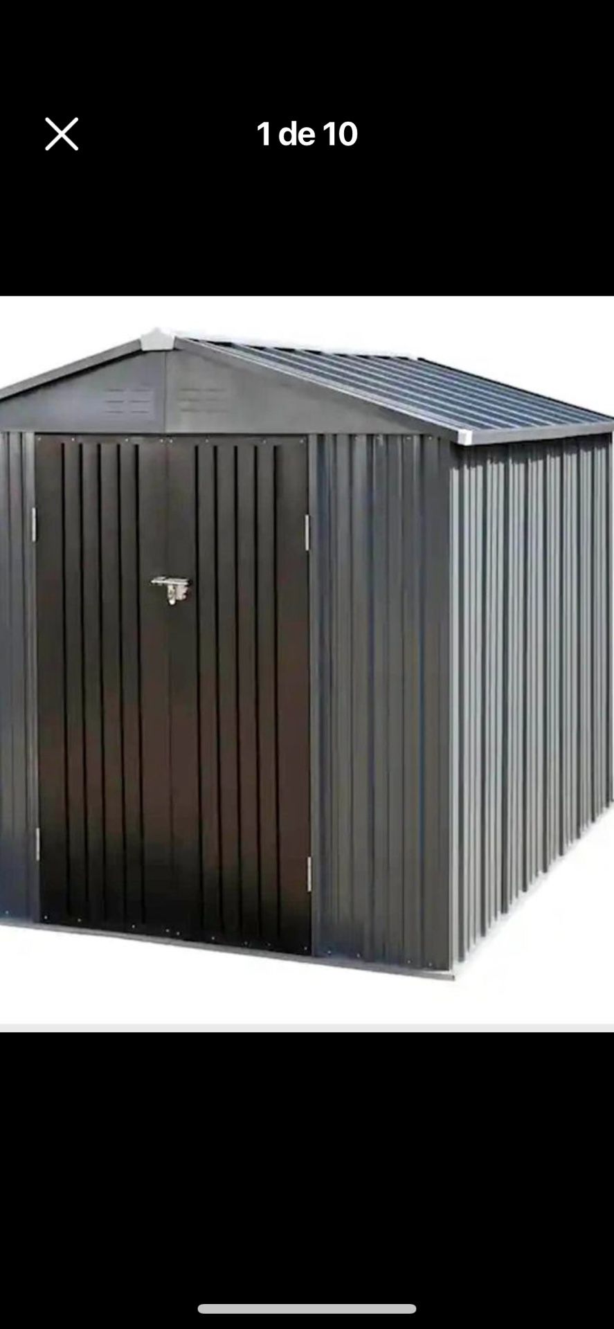 VEIKOUS 8 ft. W x 10 ft. D Metal Storage Shed 80 sq. ft., Gray new