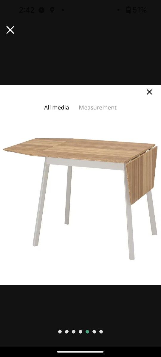 IKEA IKEA PS 2012 Drop-leaf table, bamboo/white for Sale in Los