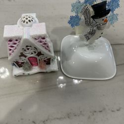 2 Plug Ins From Bath & Body Christmas House & Snowman 