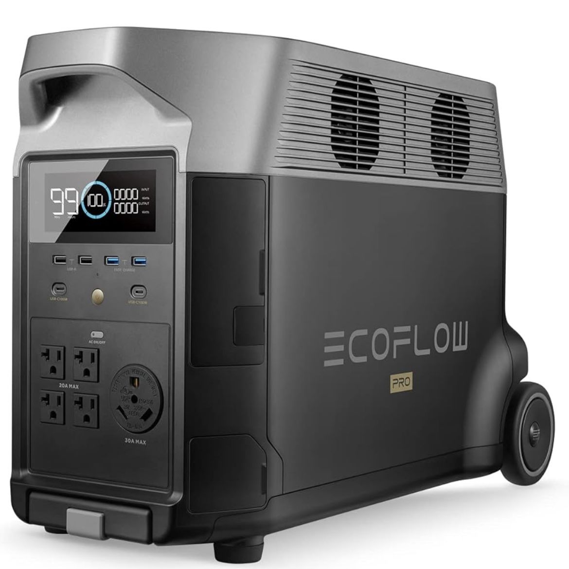 EF ECOFLOW Portable Power Station 3600Wh DELTA Pro, 120V AC Outlets x 5, 3600W, 2.7H Fast Charge, Lifepo4 Power Station, Solar Generator for Home Use,