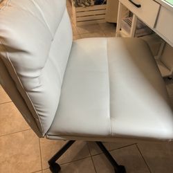 Tik Tok White Leather Computer chair 