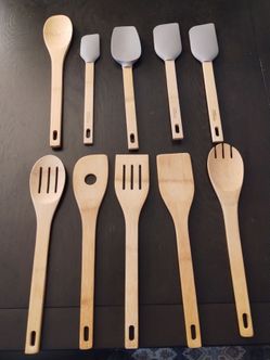 New 10 piece bamboo utensil set