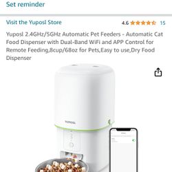 Yuposl 2.4GHz/5GHz Automatic Pet Feeder