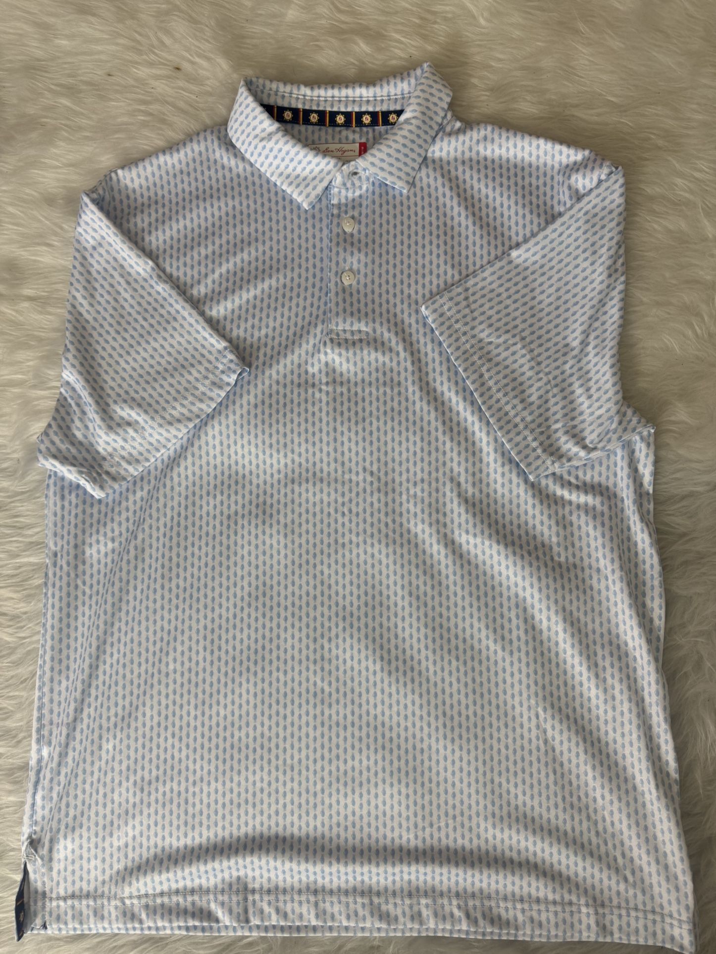 Ben Hogan’s men’s blue pattern polo shirt Medium