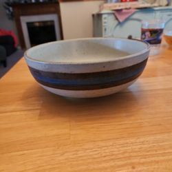 Otagiri Horizon Japan Blue Brown Banded Stoneware Cereal Bowl