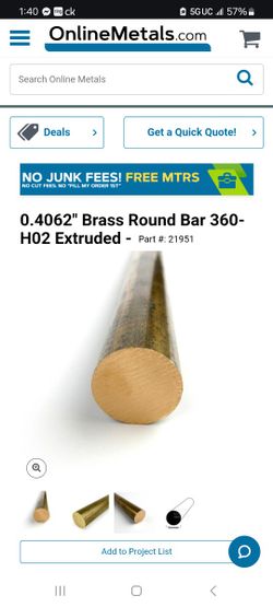 6ft Solid Brass Rods