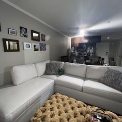  White Stain Resistant Couch - Like-New, Perfect Condition 