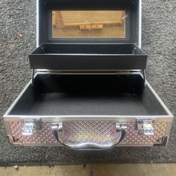 Hot Sugar Rainbow Shimmer Empty Reusable Makeup Box Case Storage Box With Mirror 10 x 8