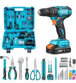 Seesii 20V Power Drill Set, 183Pcs Tool Kit with Toolbox for Home DIY
40Nm Torque, 2.0Ah Battery, 18+1 2-Speed Clutch, CR-V Hand Tools, Flexible Shaft