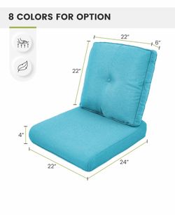 Patio Outdoor Cushions 22x24x4in