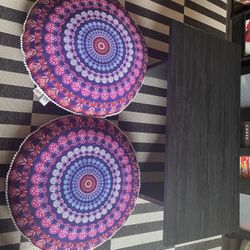 Floor pillows & coffee table