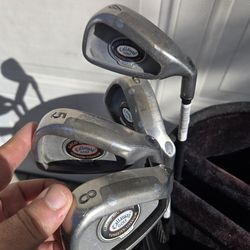 Golf Clubs Irons  With Vintage  Callaway bag