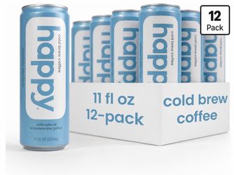 happy coffee canned Cold Brew, 11 oz. cans, 12 pack