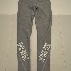 Pre Owned Good Last 2 Photos Spot & Paint Crack I have not tried to remove spot Victoria’s Secret PINK  Yoga Leggings  Gray White Women  Size Small