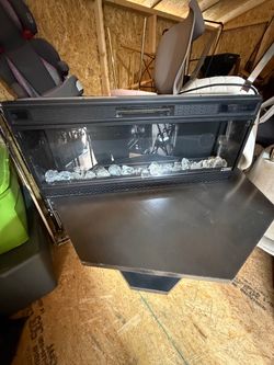 Electric Fireplace Heater with Glass Rocks