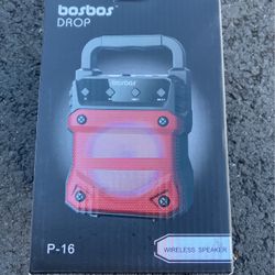 Bosbos P-16 Drop Wireless Speaker - USB/SD input Radio FM Red Music on the Go 