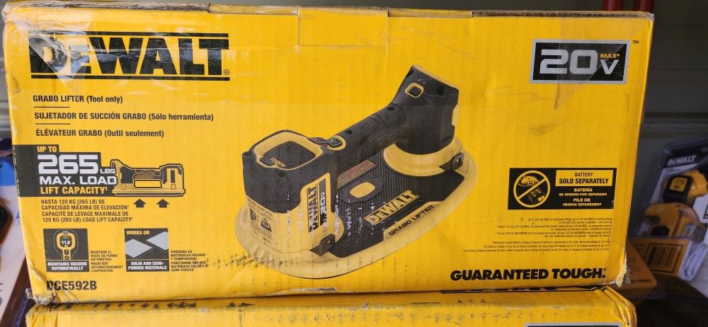 DeWalt 20V Max Cordless GRABO Suction Lifter DCE592B NEW