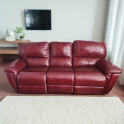 Burgundy Red Vegan Leather 86" Ferndale Power Recliner Sofa by Greyson Living