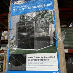 Suncast Modernist 7 ft. x 7 ft. Storage Shed ( White Doors) 