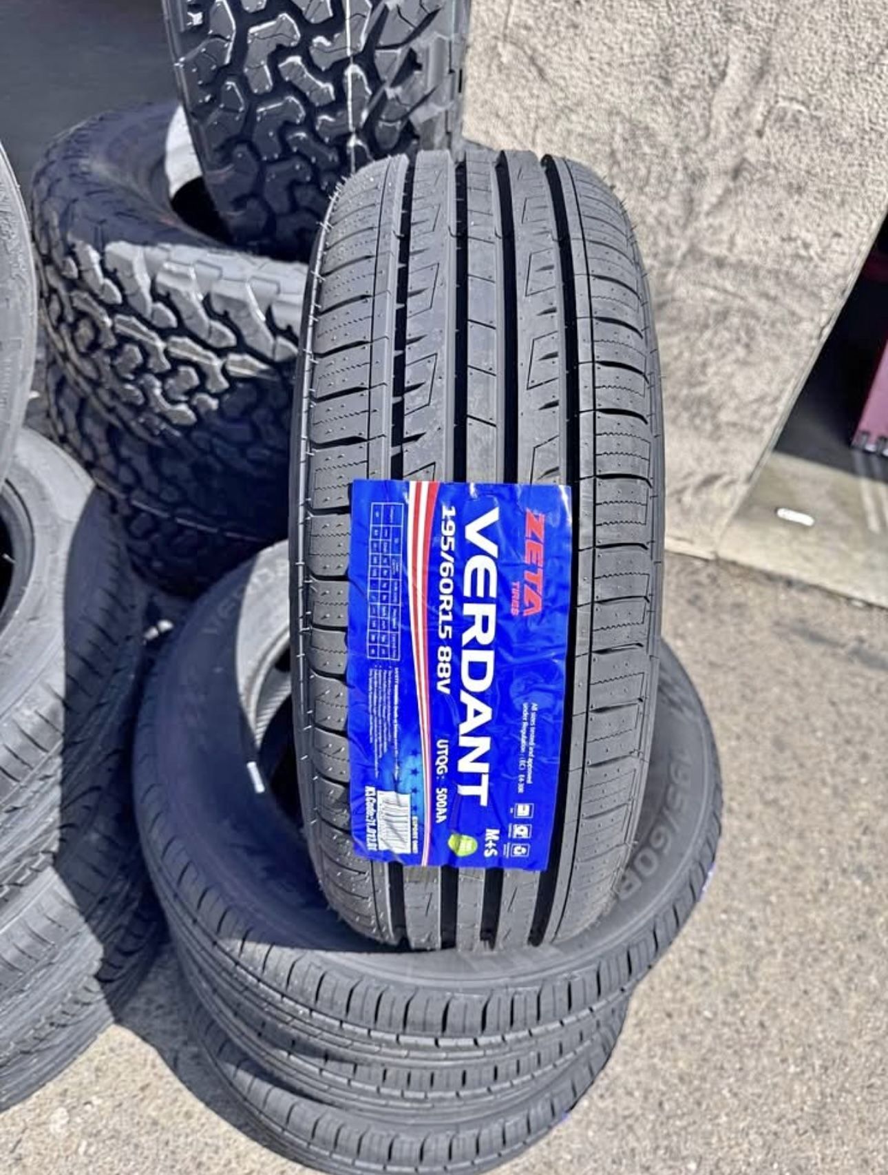 195/60R15 ZETA VERDANT 88V Brand New 4 Tires Free Mount Balance installed 195/60/15 llantas